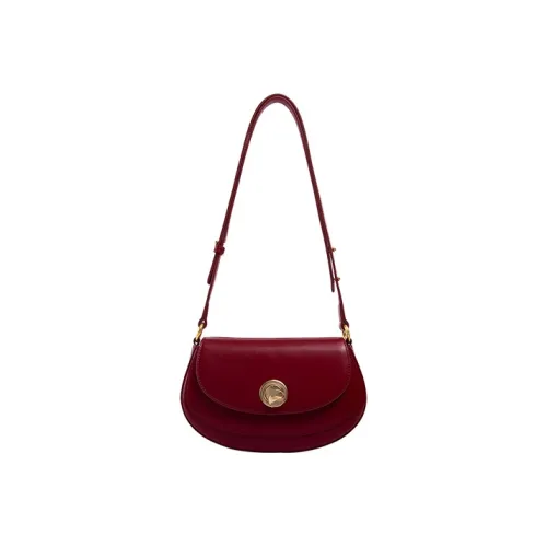La Festin Коровья кожа Сумка через плечо Стандартная Женская Вишнево-красный Кремово-белый Классический черный