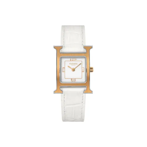 HERMES Кварцевый механизм, женские часы Heure H, белое исполнение