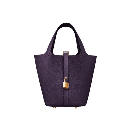 HERMES Maurice Bullock Кожа Корзина Сумка Ведрообразная Сумка Сумка 18 Женская N5 Черная Смородина