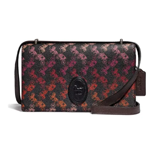 COACH CAMILLE Кожа Маленькая Квадратная Сумка Сумка через плечо Сумка на плечо Женская Красно-коричневая