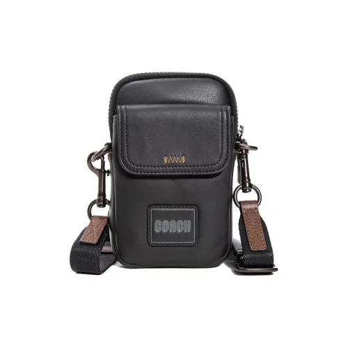 COACH Pacer Кожа Чехол для телефона Кошелек Сумка через плечо Маленький Мужской Черный