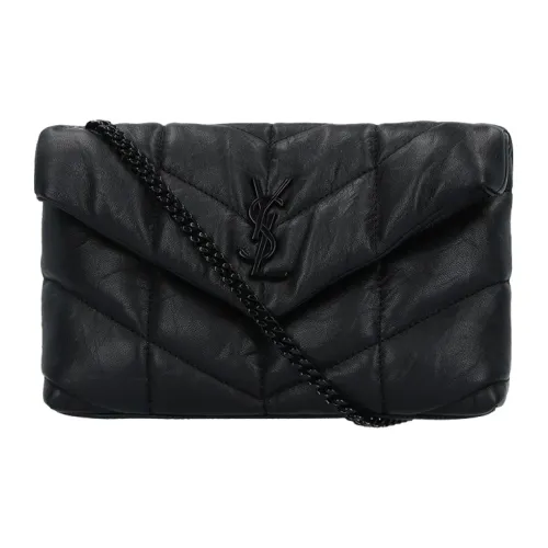 SAINT LAURENT Sheepskin Cloud Bag Pillow Bag Crossbody Bag Shoulder Bag Women's Black