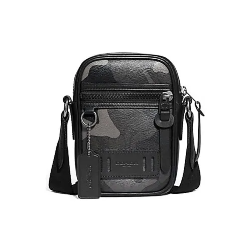 COACH Terrain Покрытый холст Сумка через плечо Мини Мужская Камуфляж Черный