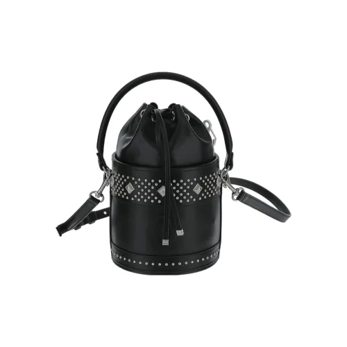 SAINT LAURENT Гладкая кожа ведрообразная сумка переносная сумка через плечо женская черная