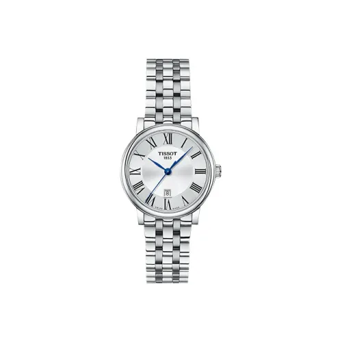 TISSOT Carson Elite Series Кварцевый механизм Женские часы 30 мм Белый циферблат Корпус из нержавеющей стали Ремешок из нержавеющей стали