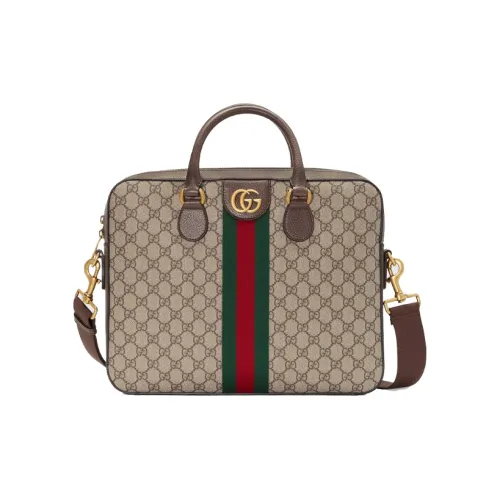 GUCCI Ophidia Холст с кожей Доска Сумка через плечо Сумка Мужская Эбеновое дерево Коричневый