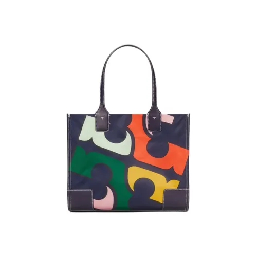TORY BURCH Ella Ткань Тоут Сумка через плечо Маленькая Женская Полночный синий Многоцветный