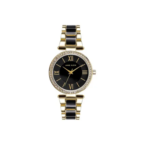 ANNE KLEIN Кварцевый механизм, женские часы, коллекция Modern Retro, 33 мм * 7,5 мм * 17 мм, черный