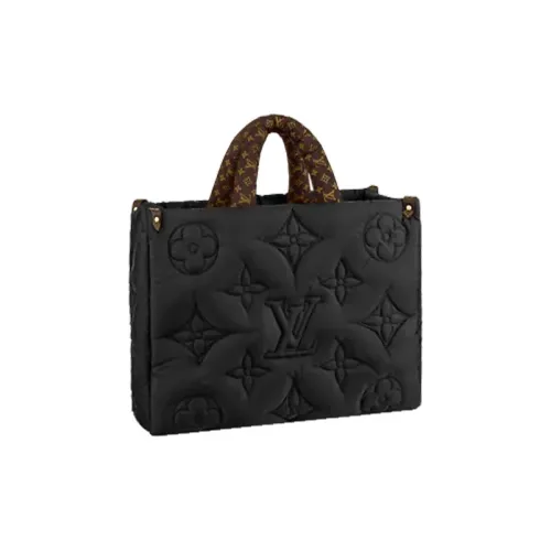 LOUIS VUITTON ONTHEGO Переработанный материал джунгли сумка тоут сумка для покупок сумка через плечо сумка большая женская черная