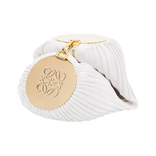 LOEWE Soft Sheepskin Leather Shoulder Bag Women's Cotton White LOEWE Мягкая овчина кожа плечевая сумка женская хлопок белый