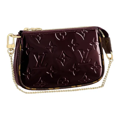 LOUIS VUITTON Корова Кожа Маленькая Сумка Клатч Мини Женский Фиолетовый