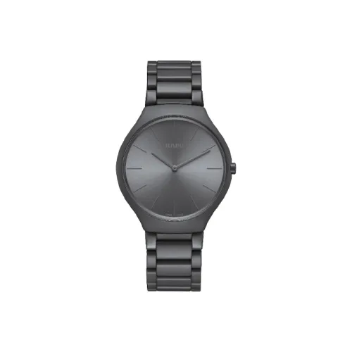 RADO True Thinline Collection Кварцевый механизм Унисекс Часы 39 мм Черный циферблат Керамические корпуса Керамический ремешок R27091612