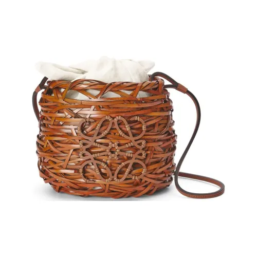 LOEWE Телячья кожа Бамбук Сумка-саквош Сумка через плечо Сумка на плечо Женская Коричневая Желтая