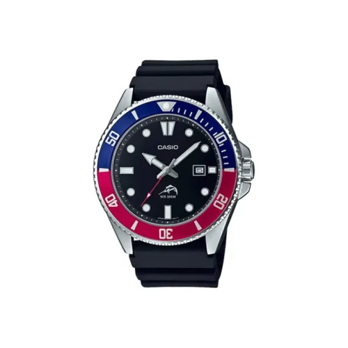 CASIO Vintage Collection Disc Коллекция Кварцевый механизм Смола Ремешок Часы Мужские Черный Циферблат MDV106B 1A2V