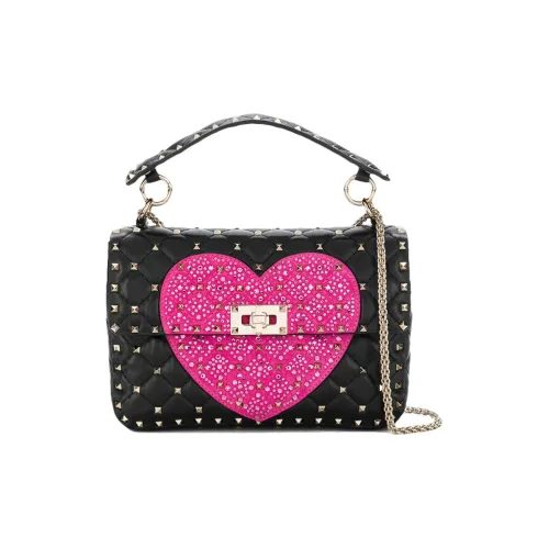 Valentino Коровья кожа кожа через плечо сумка женская черная