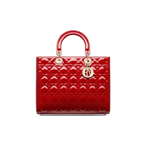 DIOR Lady Dior Коровья кожа Сумка Lady Dior Сумка Женская Вишнево-красная