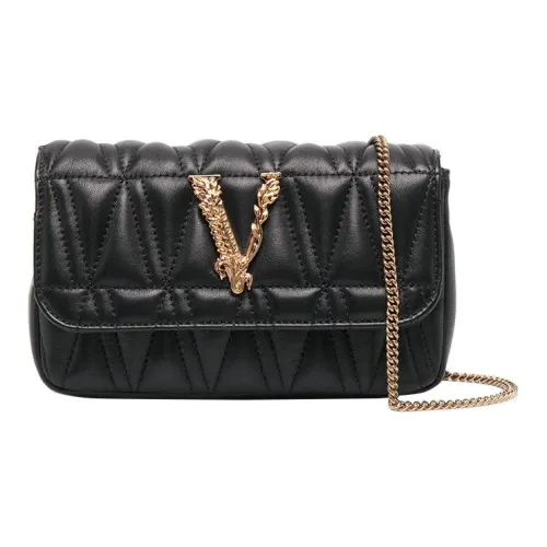 VERSACE Lambskin Сумка на одно плечо Женская Черная