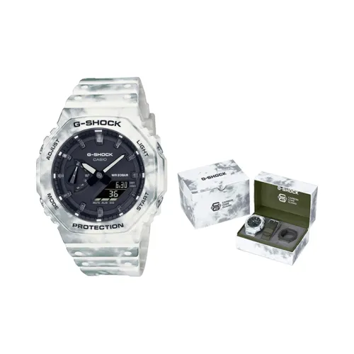 CASIO Snow Camouflage Collection Кварцевый механизм Смола Ремешок Часы Мужские Белый Циферблат GAE 2100GC 7APR