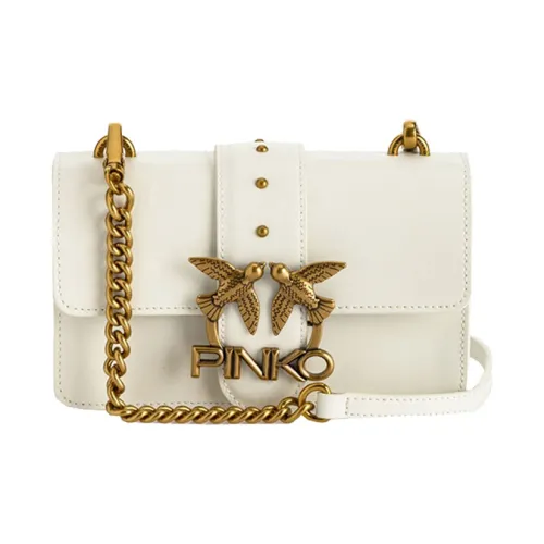 PINKO SIMPLY Коровья кожа Swallow Сумка Сумка через плечо Мини Женская Белая