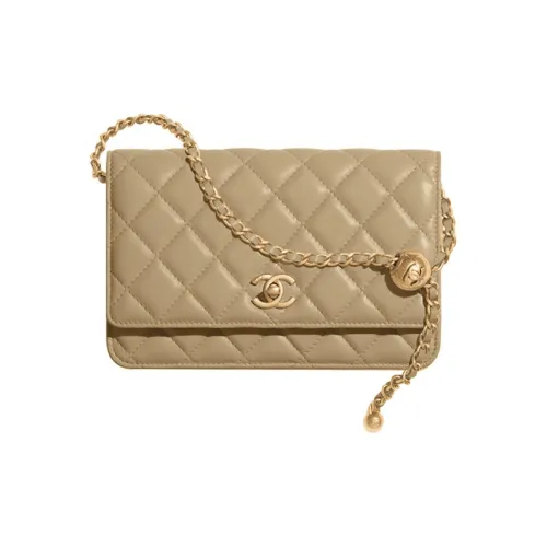CHANEL 22c Early Spring Овчина Кошелек Сумка через плечо Сумка Crossbody Сумка через плечо On Цепочка Женская Молочно-чайная