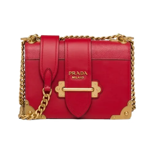 PRADA Cahier Телячья кожа Сумка через плечо Сумка на плечо Женская Красная