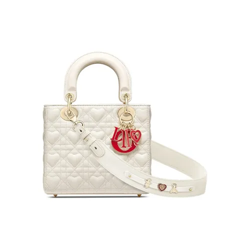 DIOR Lady Dior My ABCDior Овчина Сумка Lady Dior Сумка на одно плечо Маленькая Women's White