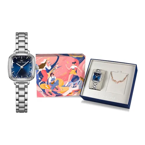 Welly Merck Vitality Series Кварцевый механизм Женские часы Запястье Часы Синий циферблат Корпус из нержавеющей стали