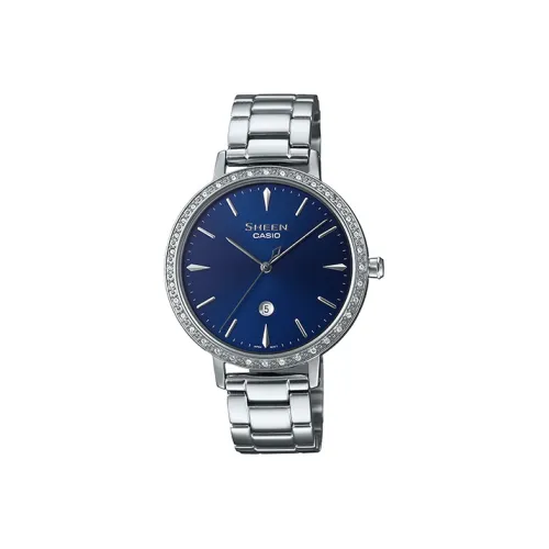 CASIO Sheen Sparkling Collection Кварцевый механизм нержавеющая сталь ремешок женские часы синий циферблат SHE 4535D 2AU