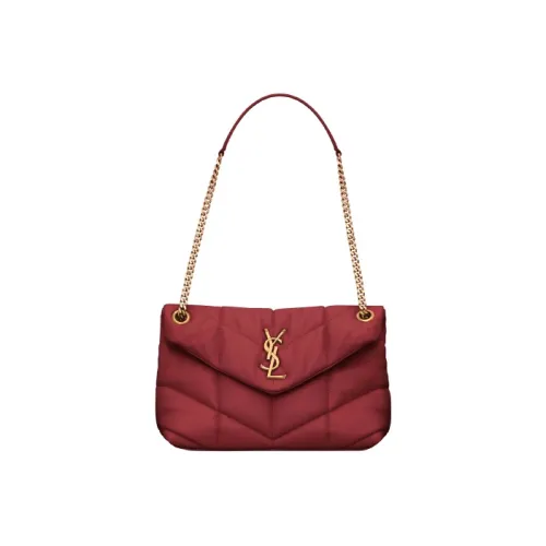 SAINT LAURENT PUFFER Овечья кожа Cloud Сумка Подушка Сумка Цепь Сумка через плечо Сумка через плечо Маленькая Женская Ярко-красная