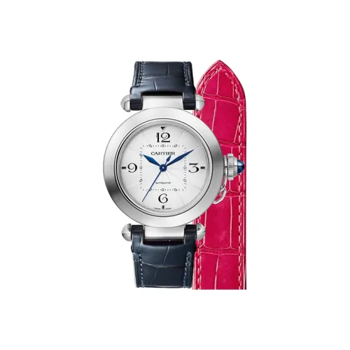 Cartier Часы Pasha De Cartier 35 Мм, Механизм С Автоматическим Подзаводом, Сталь, 2 Сменных Ремешка Из Кожи