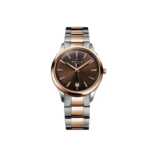 ZENITH Автоматический Механический Механизм Мужские Часы ELITE 40 мм Кофейного Цвета