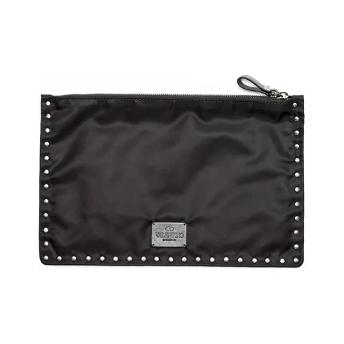 Valentino Nylon Coin Purse Clutch Regular Men's Black