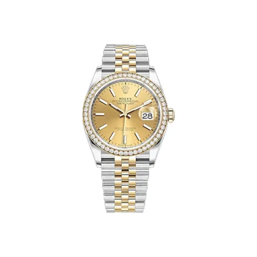 ROLEX Oyster Perpetual Datejust Коллекция Автоматический Механический Механизм Женские Часы 36 мм Золотистый Циферблат