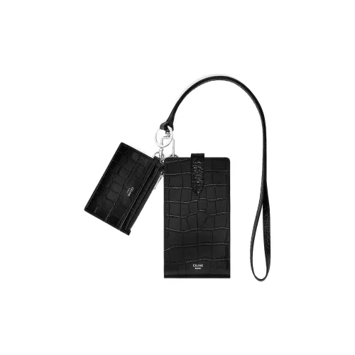 CELINE Чехол для телефона из коровьей кожи унисекс черный