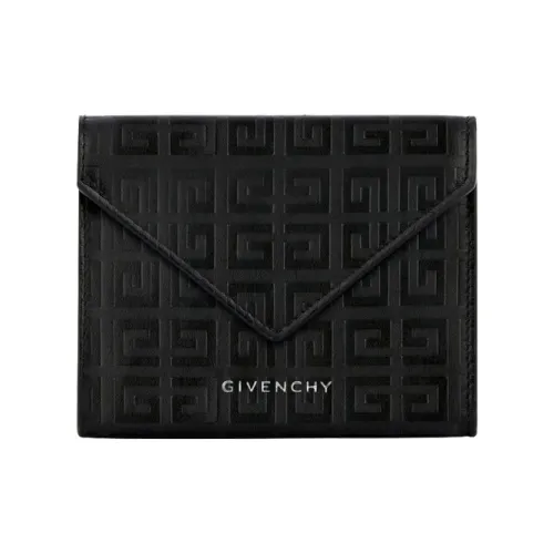 GIVENCHY 4G Коровья кожа Держатель для карт кошелек кошелек для мелочей Унисекс Черный