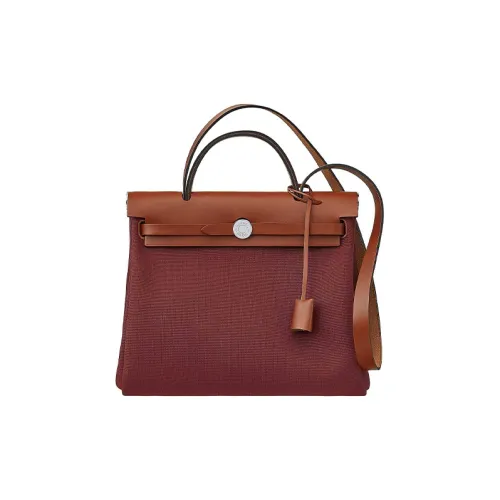 HERMES Herbag Холщовая кожа Сумка Сумка через плечо Сумка через плечо Женская Темно-оранжевая