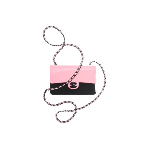 CHANEL 21K Winter Смола Сумка через плечо Мини Женская Светло-розовая и Черная