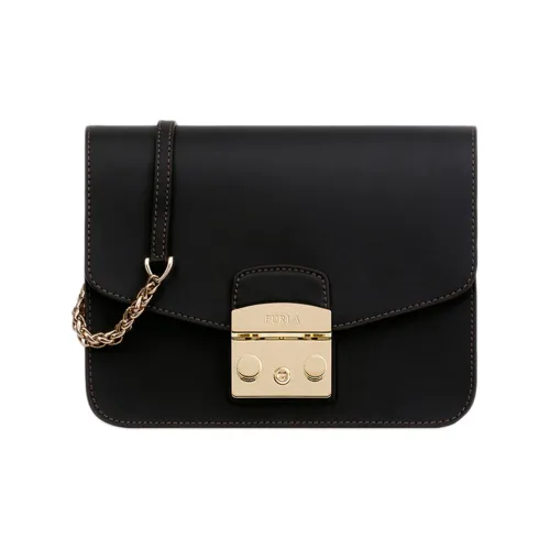 Furla Metropolis Collection Кожа Сумка через плечо Маленькая Женская Черная