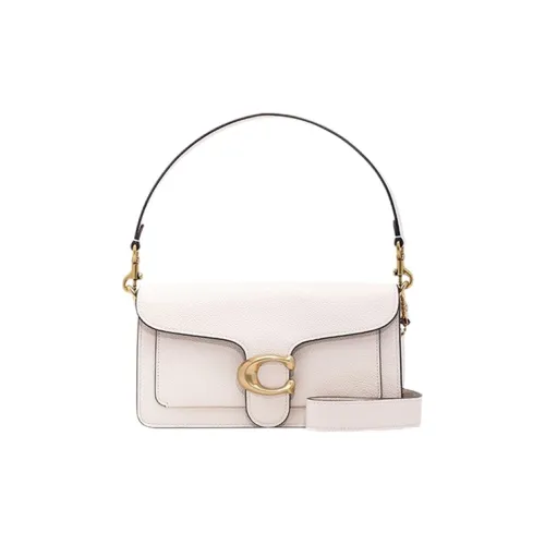 COACH Tabby Полированная Галечная Кожа Плечевая Сумка Портативная Сумка через плечо Женская Белая