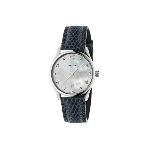 GUCCI G Timeless Collection Women's Watch Кварцевый механизм Кожаный ремешок Белый циферблат