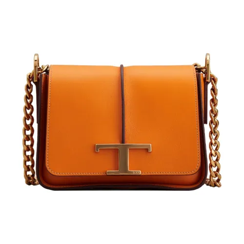 TOD'S Сумка через плечо из коровьей кожи женская оранжевая