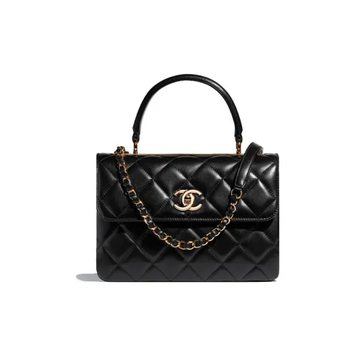 CHANEL Trendy cc Sheepskin Плечевая сумка сумка для плеч женская черная