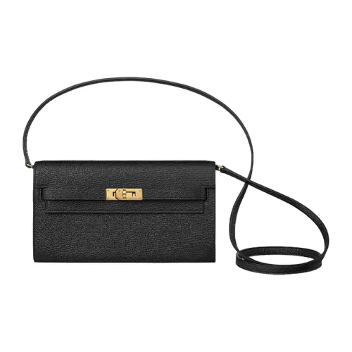 HERMES Kelly To Go Mysore Chevro Кошелек Сумка через плечо Женская Черная