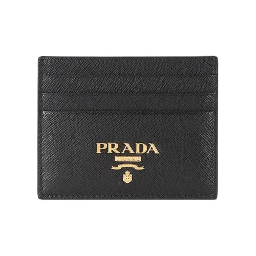 PRADA Коровья кожа Держатель для карт Держатель для карт Унисекс Черный