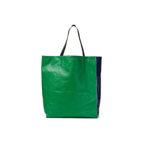 MARNI Museo Soft Телячья кожа Тоут Сумка Сумка для покупок Сумка на плечо Сумка Мини Женская Сине-зеленая