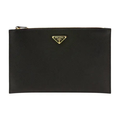 PRADA Luggage Collection Кожаный клатч Женский Черный