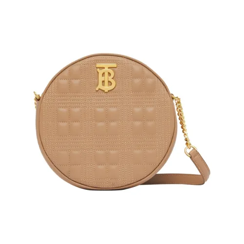 Burberry Louise Лоскутное шитье Овечья шкура Круглая сумка Сумка через плечо Женская CAMEL