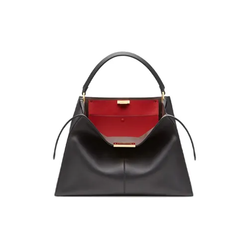 FENDI Peekaboo Сумка из коровьей кожи большая женская черная