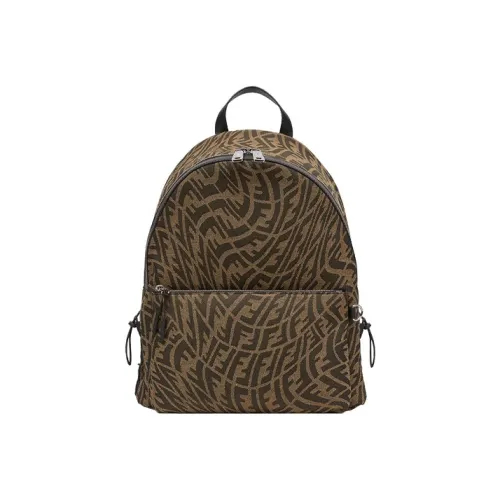 FENDI Кожа Полиэстер Рюкзак Мужской Коричневый