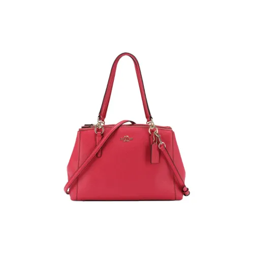 COACH Christie Кожа Одно плечо Через плечо Ручная сумка Сумка через плечо Большая Женская Красно-розовая